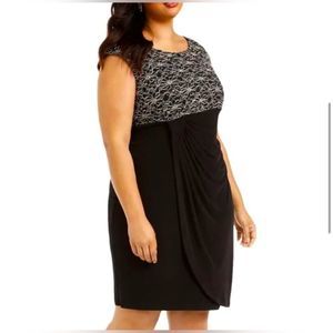 Women’s Formal Cocktail Dress Connected Apparel NWT Sleeveless Gold Black 18W